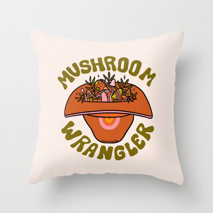 Mushroom Wrangle Throw Pillow Gallery Image 6
