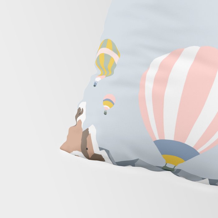 Hot air balloons over snowy mountains Pillow Sham Gallery Image 4