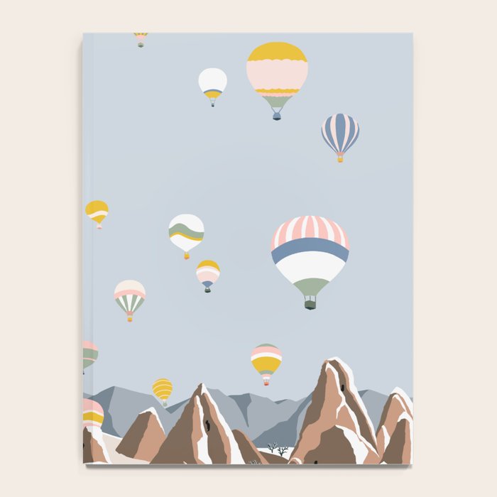 Hot air balloons over snowy mountains Notebook Gallery Image 4