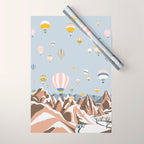 Hot air balloons over snowy mountains Wrapping Paper Gallery Image 1