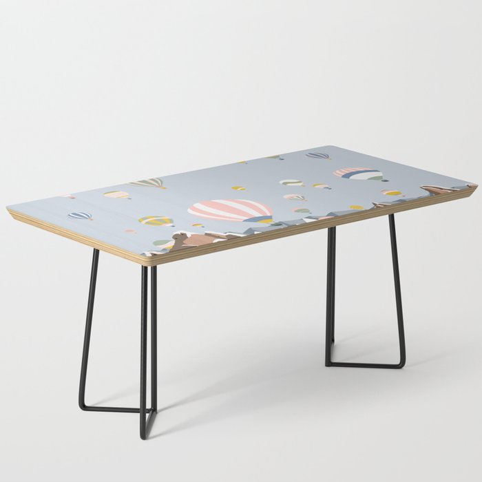 Hot air balloons over snowy mountains Coffee Table Gallery Image 1