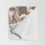 Hot air balloons over snowy mountains Throw Blanket Gallery Image 3