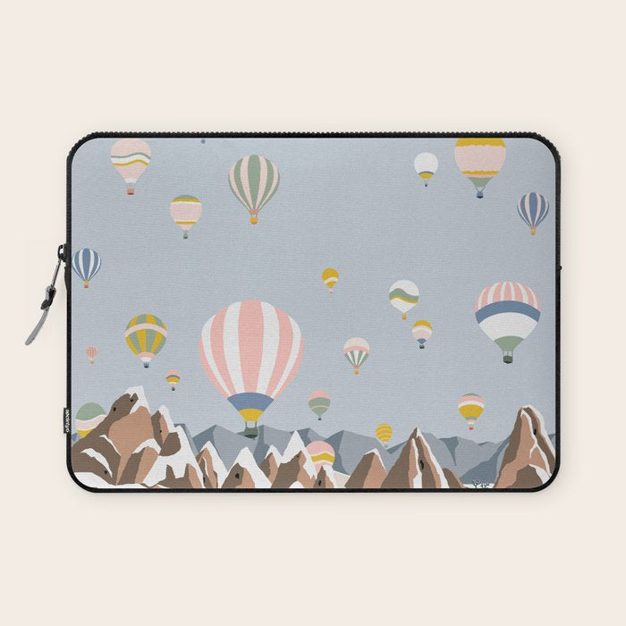 Hot air balloons over snowy mountains Laptop Sleeve Gallery Image 1