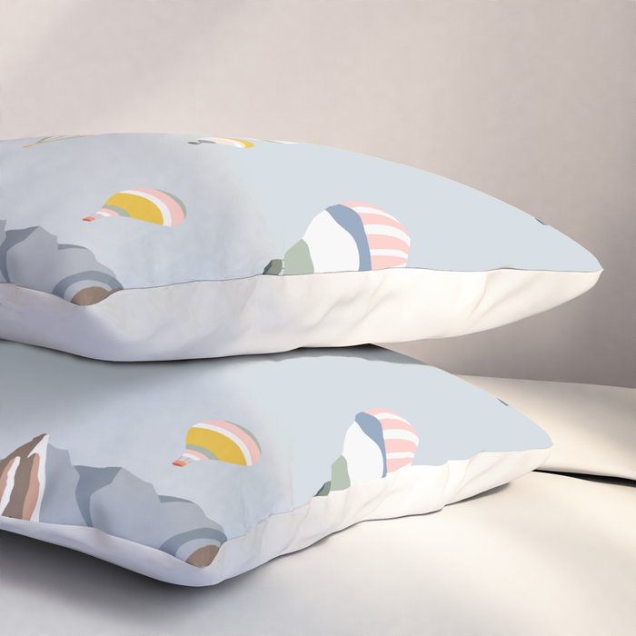 Hot air balloons over snowy mountains Pillow Sham Gallery Image 3
