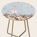Hot air balloons over snowy mountains Side Table Gallery Image 2