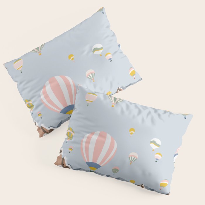 Hot air balloons over snowy mountains Pillow Sham Gallery Image 1