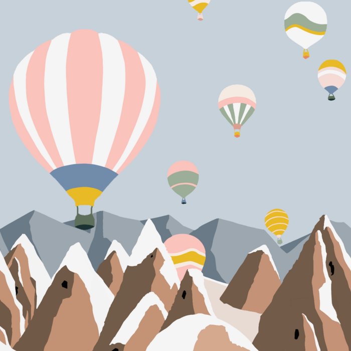 Hot air balloons over snowy mountains Coffee Mug Gallery Image 2