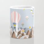 Hot air balloons over snowy mountains Coffee Mug Gallery Image 4