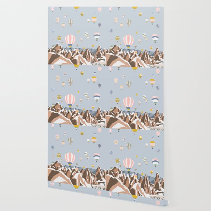 Hot air balloons over snowy mountains Wallpaper Gallery Image 2