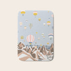 Hot air balloons over snowy mountains Bath Mat Gallery Image 1