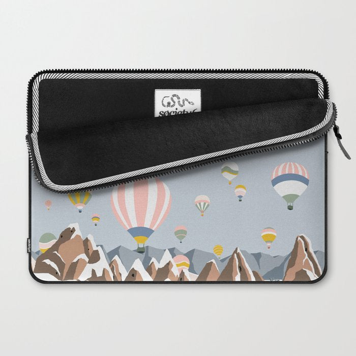 Hot air balloons over snowy mountains Laptop Sleeve Gallery Image 2