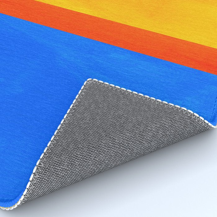 Neon Sunshine Blue Yellow Orange Colorfield Rug Gallery Image 4