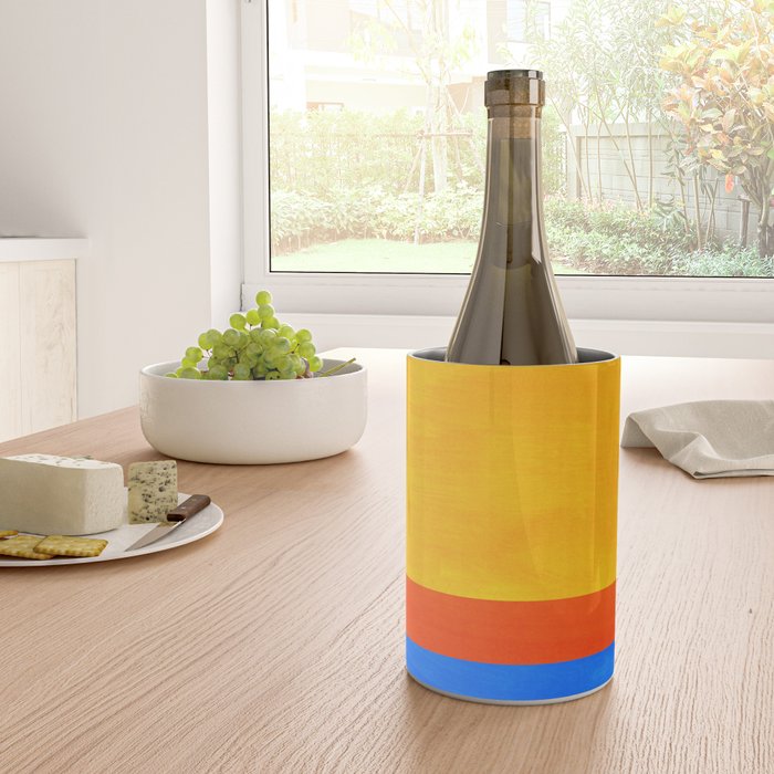 Neon Sunshine Blue Yellow Orange Colorfield Wine Chiller Gallery Image 4