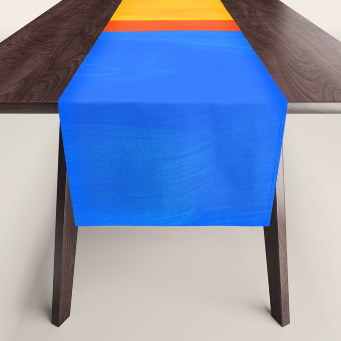 Neon Sunshine Blue Yellow Orange Colorfield Table Runner Gallery Image 1