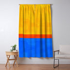 Neon Sunshine Blue Yellow Orange Colorfield Window Curtain Gallery Image 5
