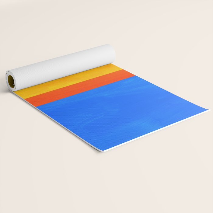 Neon Sunshine Blue Yellow Orange Colorfield Yoga Mat Gallery Image 2