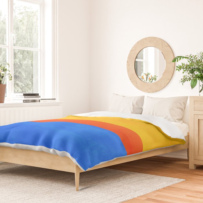Neon Sunshine Blue Yellow Orange Colorfield Duvet Cover Gallery Image 2