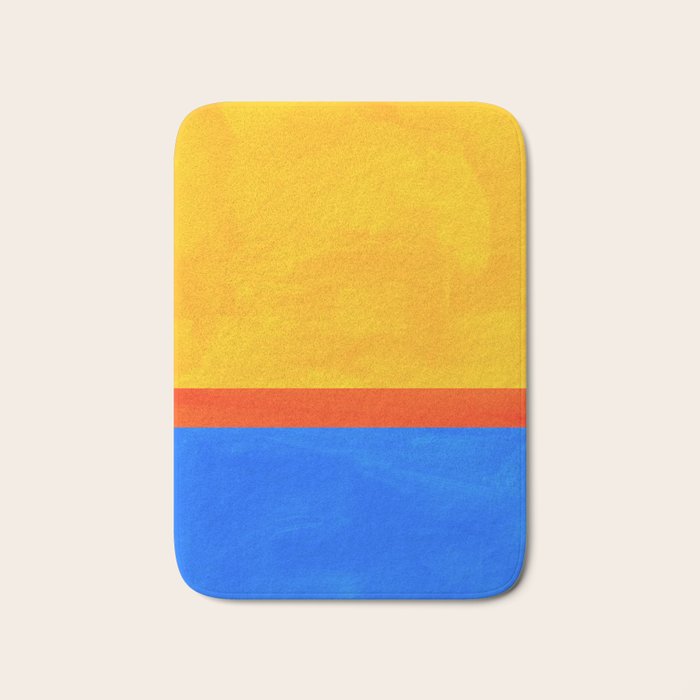 Neon Sunshine Blue Yellow Orange Colorfield Bath Mat Gallery Image 1