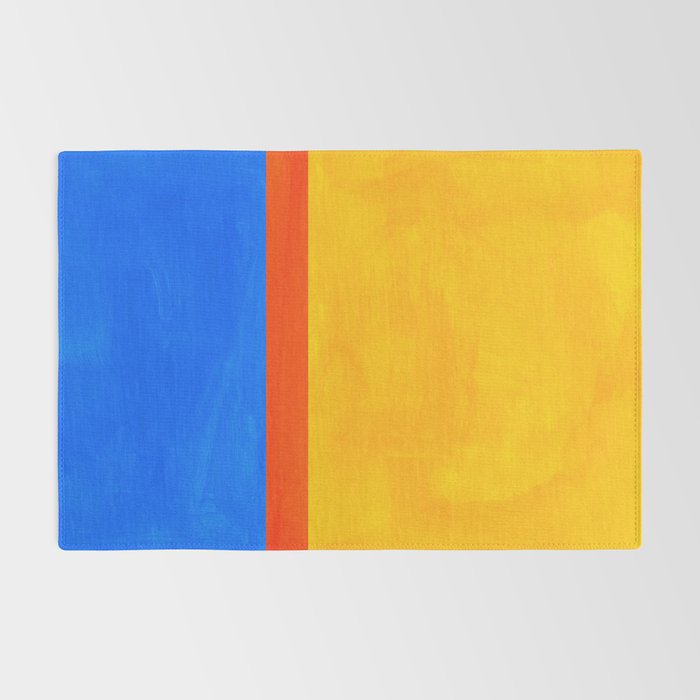 Neon Sunshine Blue Yellow Orange Colorfield Rug Gallery Image 2