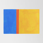 Neon Sunshine Blue Yellow Orange Colorfield Rug Gallery Image 2