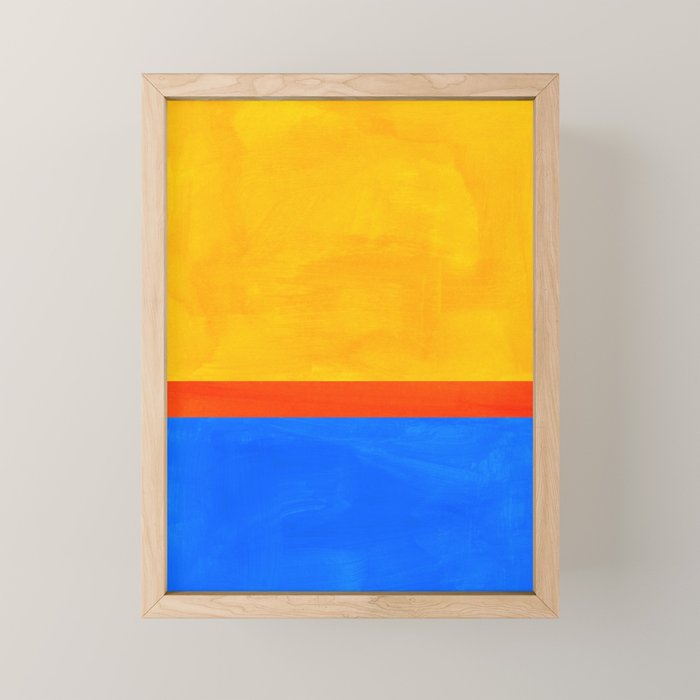 Neon Sunshine Blue Yellow Orange Colorfield Mini Art Print Gallery Image 1