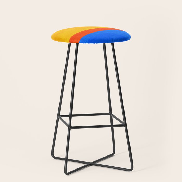 Neon Sunshine Blue Yellow Orange Colorfield Stool Gallery Image 1