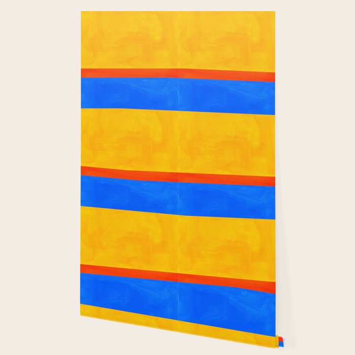 Neon Sunshine Blue Yellow Orange Colorfield Wallpaper Gallery Image 2
