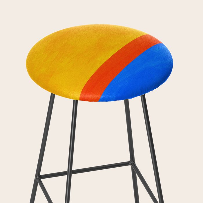 Neon Sunshine Blue Yellow Orange Colorfield Stool Gallery Image 2