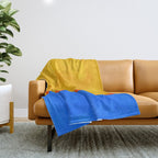 Neon Sunshine Blue Yellow Orange Colorfield Throw Blanket Gallery Image 1