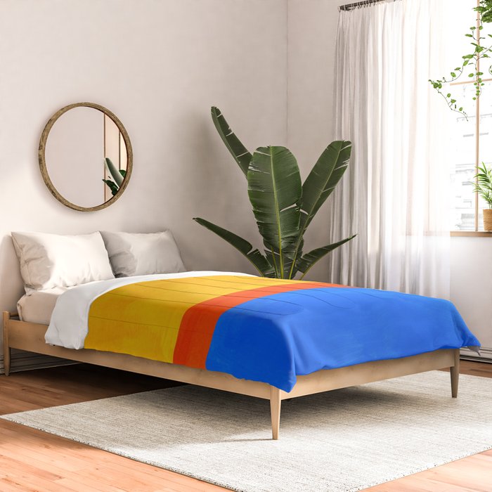Neon Sunshine Blue Yellow Orange Colorfield Comforter Gallery Image 2