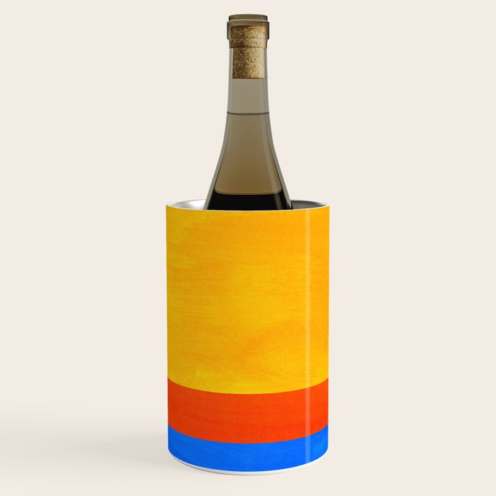 Neon Sunshine Blue Yellow Orange Colorfield Wine Chiller Gallery Image 1