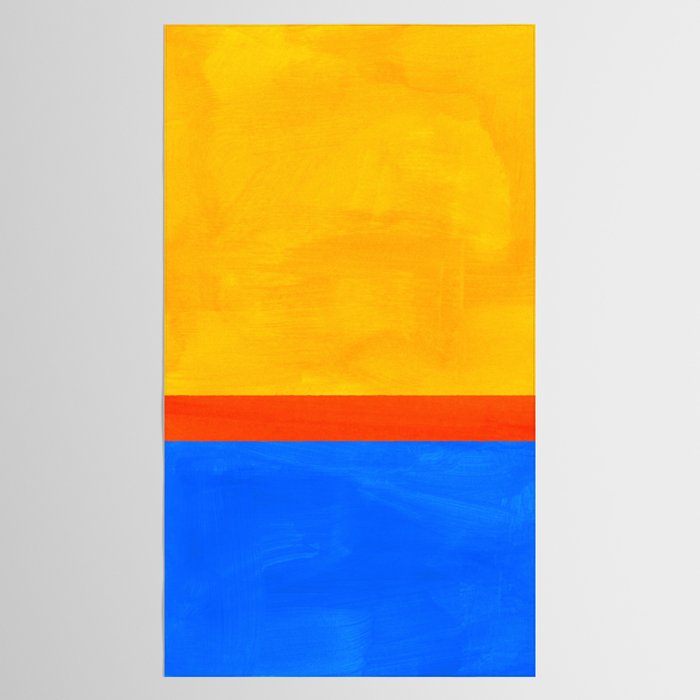 Neon Sunshine Blue Yellow Orange Colorfield Tablecloth Gallery Image 2