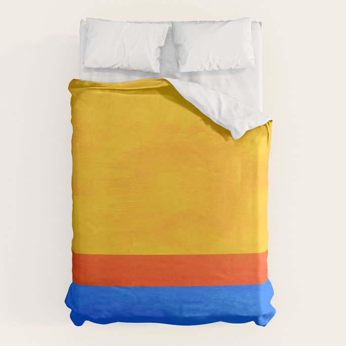Neon Sunshine Blue Yellow Orange Colorfield Duvet Cover Gallery Image 1