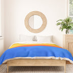 Neon Sunshine Blue Yellow Orange Colorfield Duvet Cover Gallery Image 3