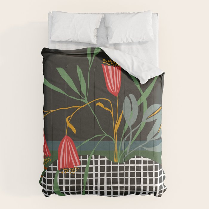 midcentury botanical Comforter Gallery Image 6