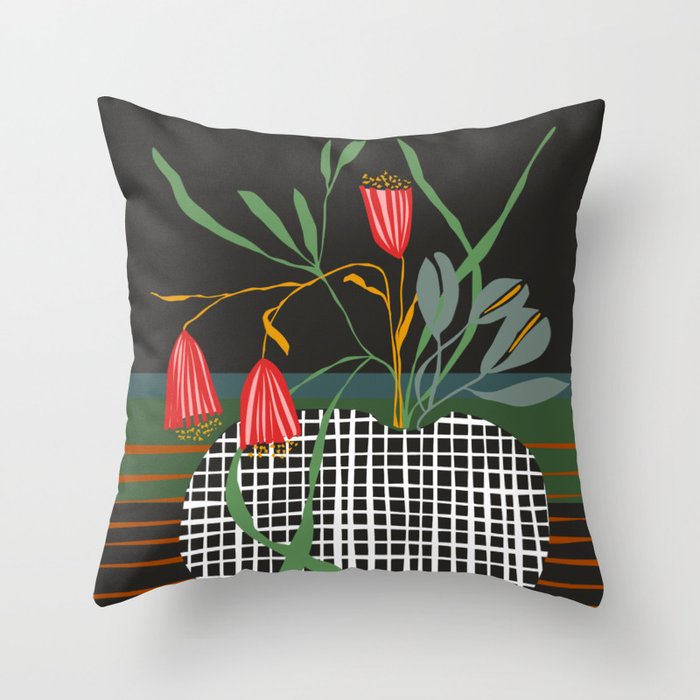 midcentury botanical Throw Pillow Gallery Image 1