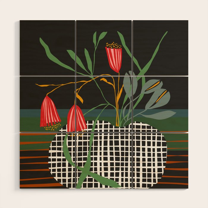 midcentury botanical Wood Wall Art Gallery Image 1