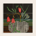 midcentury botanical Wood Wall Art Gallery Image 1