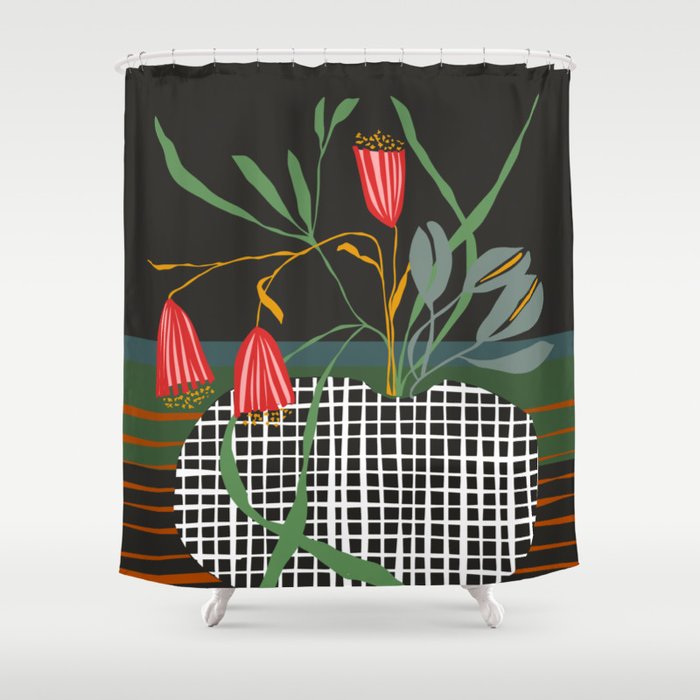 midcentury botanical Shower Curtain Gallery Image 1