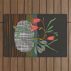 midcentury botanical Outdoor Rug Gallery Image 1