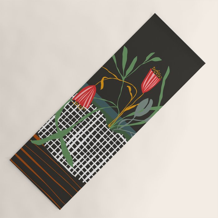 midcentury botanical Yoga Mat Gallery Image 1