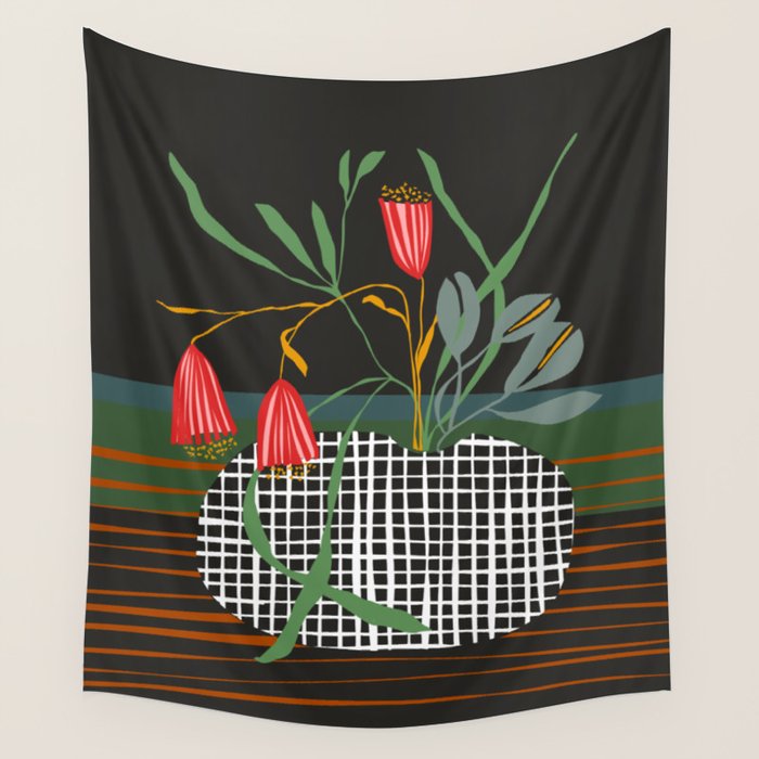 midcentury botanical Wall Tapestry Gallery Image 4