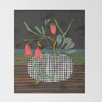 midcentury botanical Throw Blanket Gallery Image 2