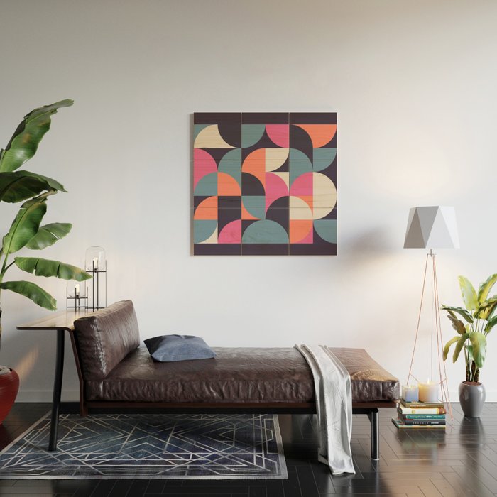 Mid Century Geometric 22 Wood Wall Art Gallery Image 2