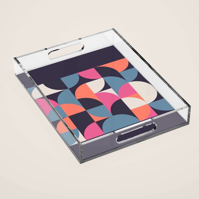 Mid Century Geometric 22 Acrylic Tray Gallery Image 1