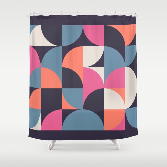 Mid Century Geometric 22 Shower Curtain Gallery Image 1