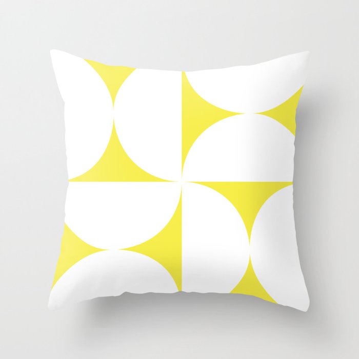 Bold Minimalism CLXXVIII White and Bright Yellow  Throw Pillow Gallery Image 1