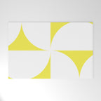 Bold Minimalism CLXXVIII White and Bright Yellow  Welcome Mat Gallery Image 1