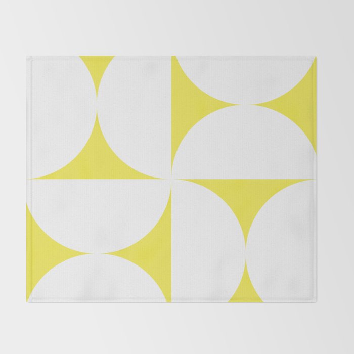 Bold Minimalism CLXXVIII White and Bright Yellow  Throw Blanket Gallery Image 2