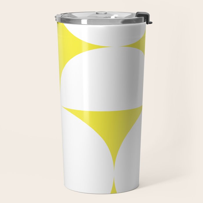 Bold Minimalism CLXXVIII White and Bright Yellow  Travel Mug Gallery Image 2